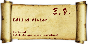 Bálind Vivien névjegykártya